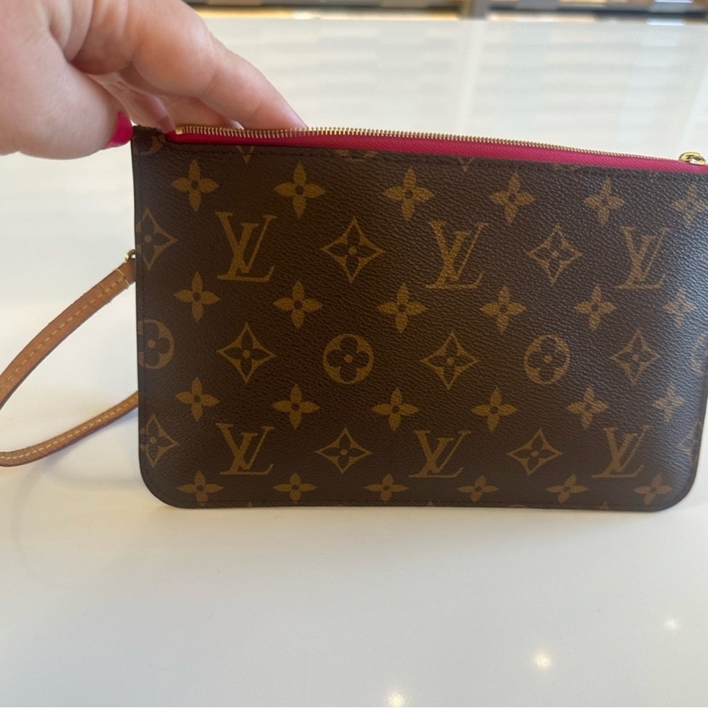 Louis Vuitton Brown and Tan Monogram Wristlet
